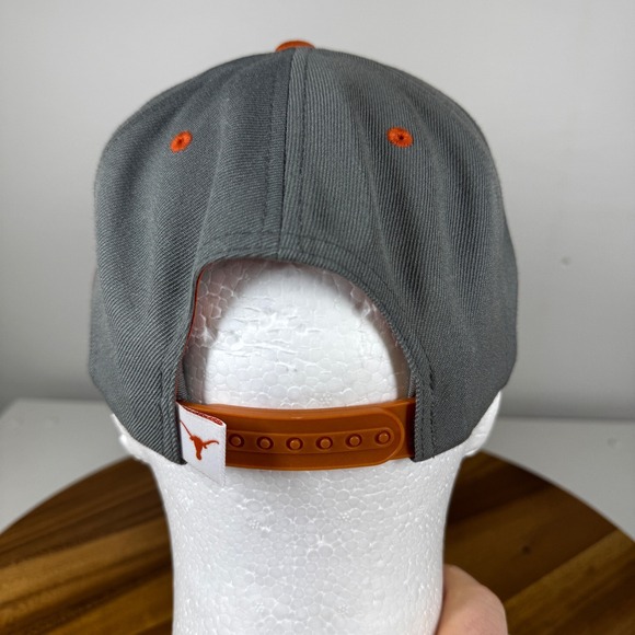 Longhorn Headwear Texas Longhorns Flat Brim Snapback Cap Gray Orange OSFA - Picture 4 of 10